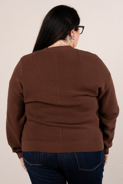 Falling Leaves Mini Waffle Knit Sweater Cardigan