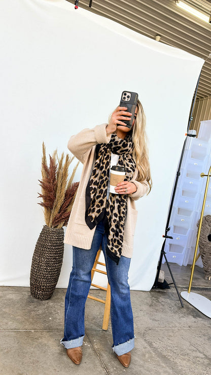 Rori Marled Knit Open Front Sweater Cardigan