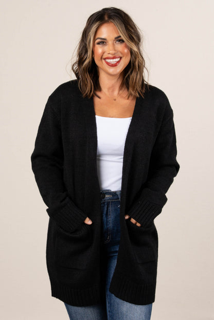 Rori Marled Knit Open Front Sweater Cardigan