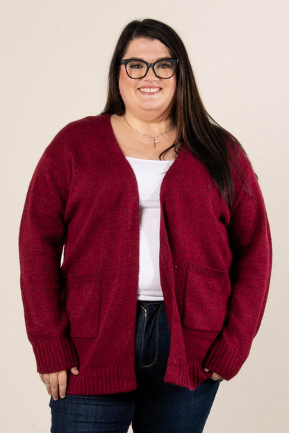 Rori Marled Knit Open Front Sweater Cardigan