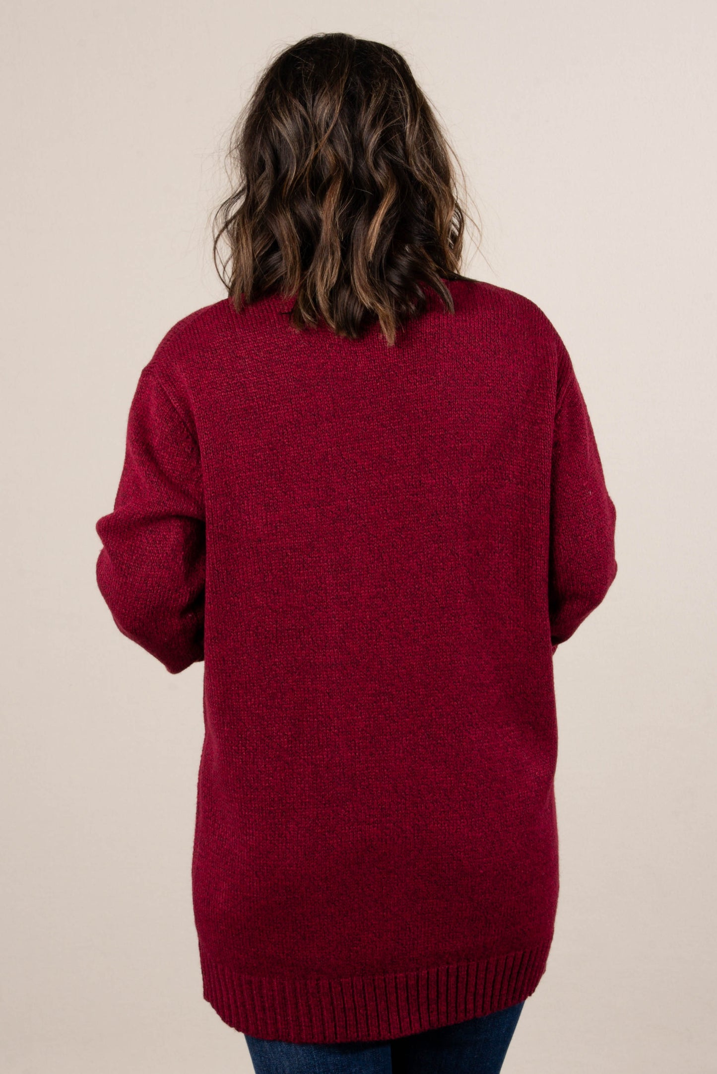 Rori Marled Knit Open Front Sweater Cardigan