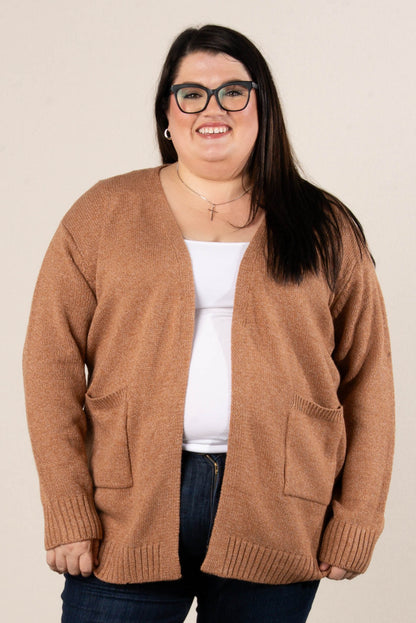 Rori Marled Knit Open Front Sweater Cardigan