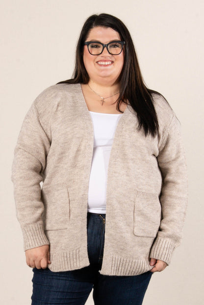 Rori Marled Knit Open Front Sweater Cardigan