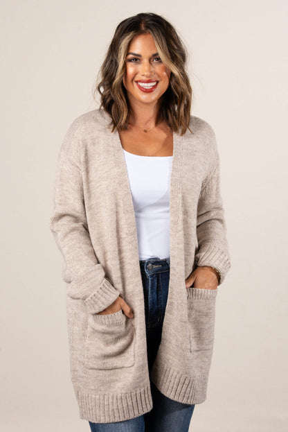 Rori Marled Knit Open Front Sweater Cardigan