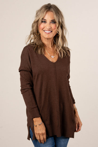 Piper Drop Shoulder Front Seam Sweater
