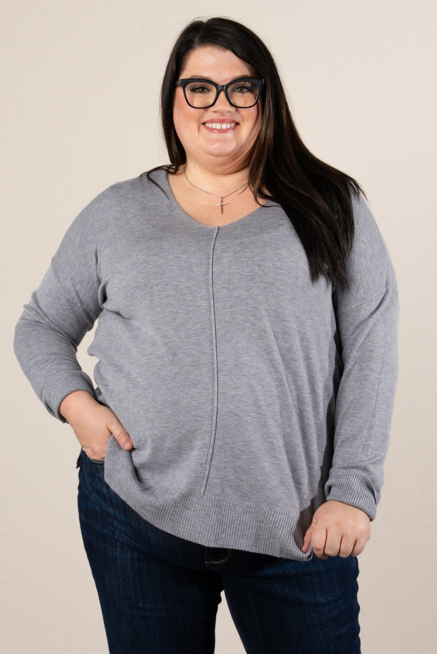 Piper Drop Shoulder Front Seam Sweater