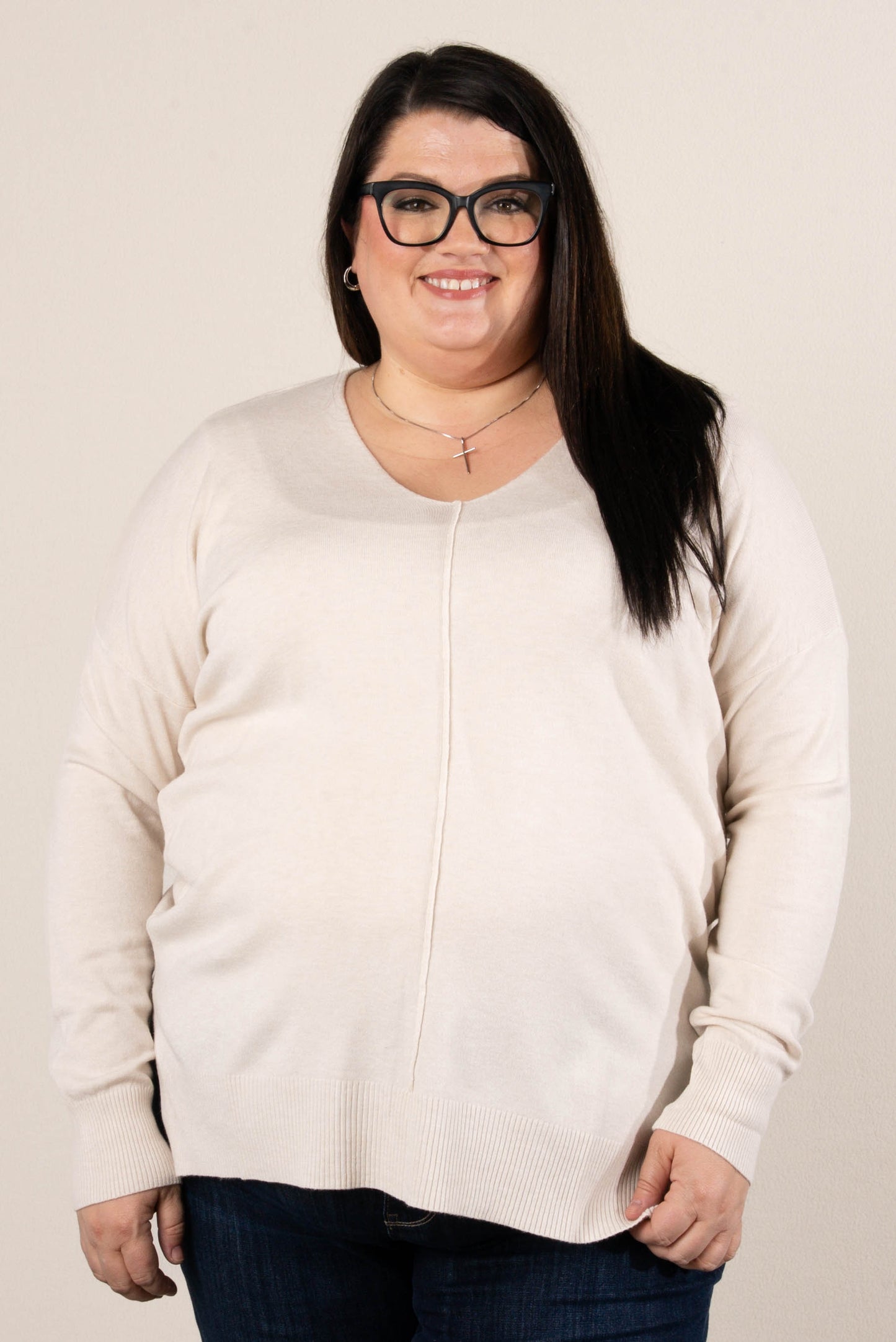 Piper Drop Shoulder Front Seam Sweater