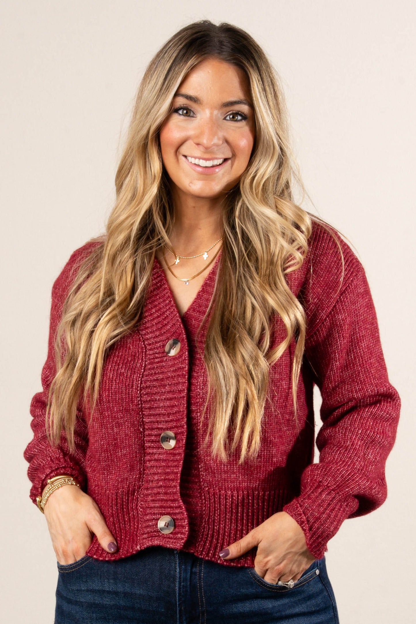 Ardelle Marled Knit Sweater Cardigan