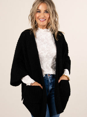 Harvest Hues Rib Knit Open Front Cardigan