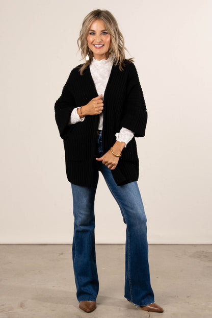 Harvest Hues Rib Knit Open Front Cardigan