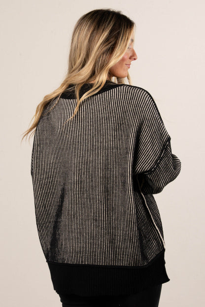 Serenade Two-Tone Rib Knit Sweater