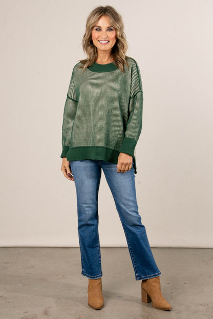 Serenade Two-Tone Rib Knit Sweater