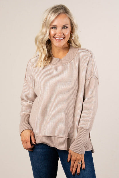 Serenade Two-Tone Rib Knit Sweater