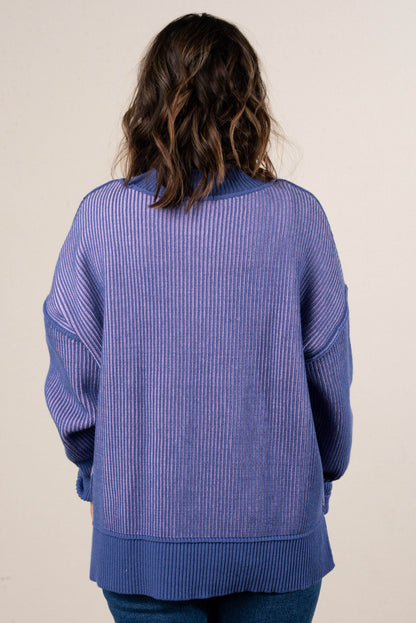 Serenade Two-Tone Rib Knit Sweater