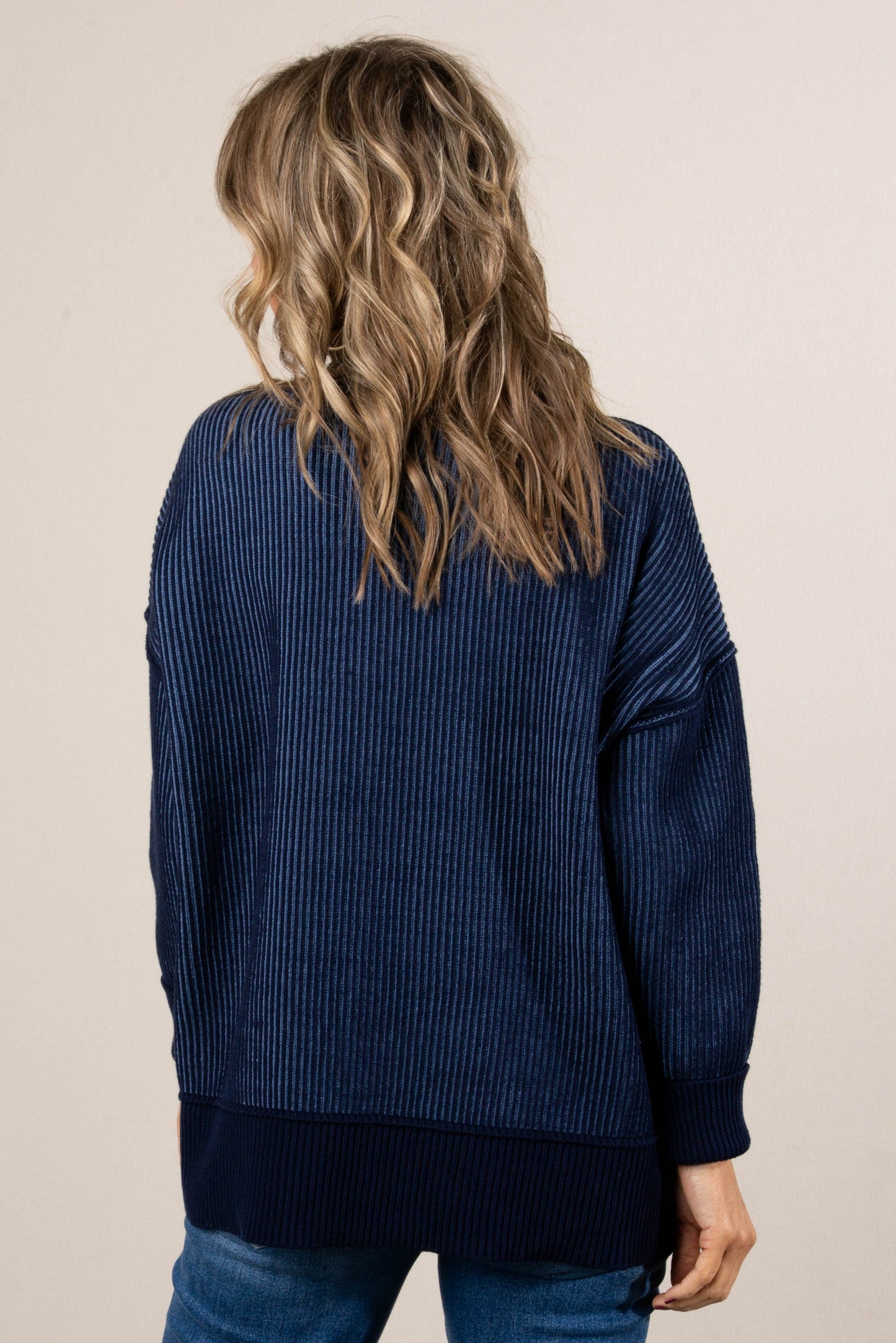 Serenade Two-Tone Rib Knit Sweater