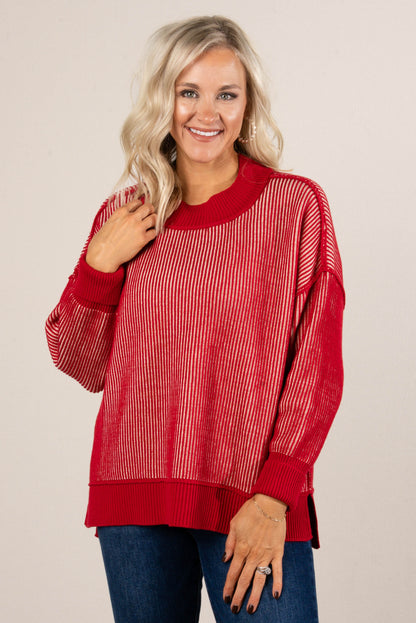 Serenade Two-Tone Rib Knit Sweater