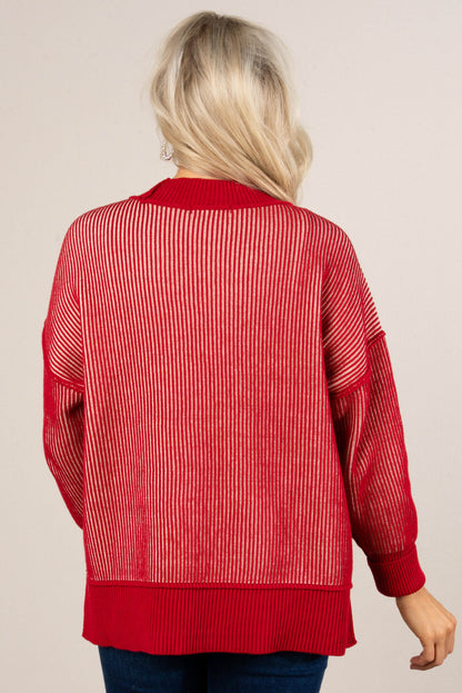 Serenade Two-Tone Rib Knit Sweater