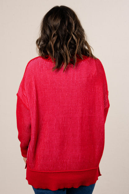 Serenade Two-Tone Rib Knit Sweater