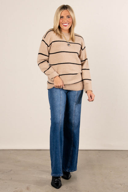 Chanson Striped Drop Shoulder Sweater
