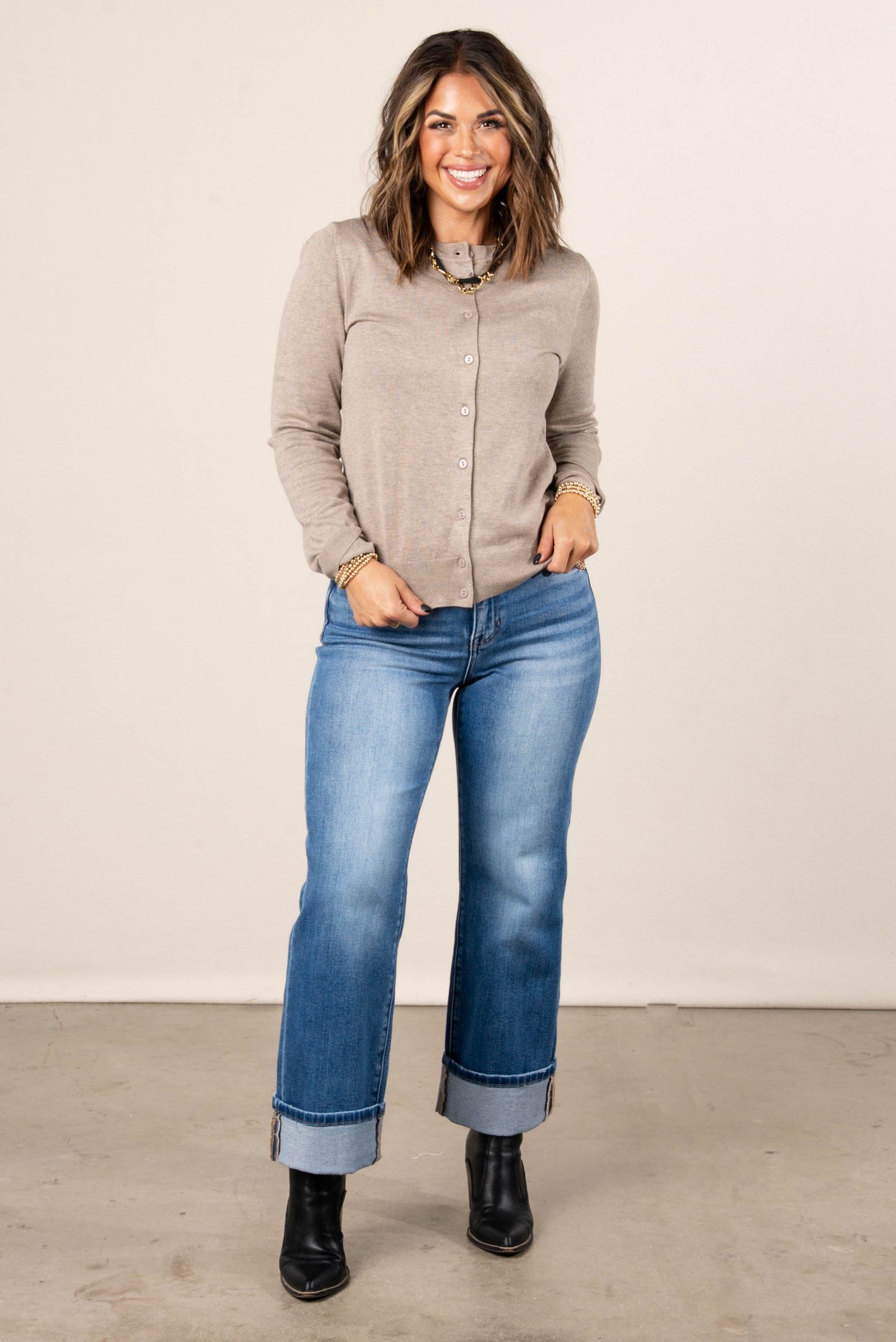 Timeless Ease Marled Knit Sweater Cardigan