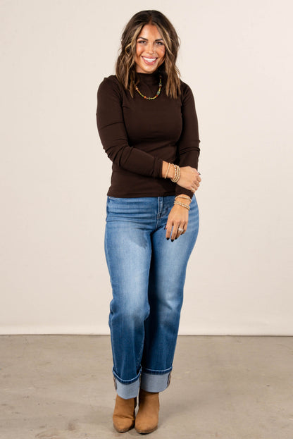 Keep Things Simple Mock Neck Top
