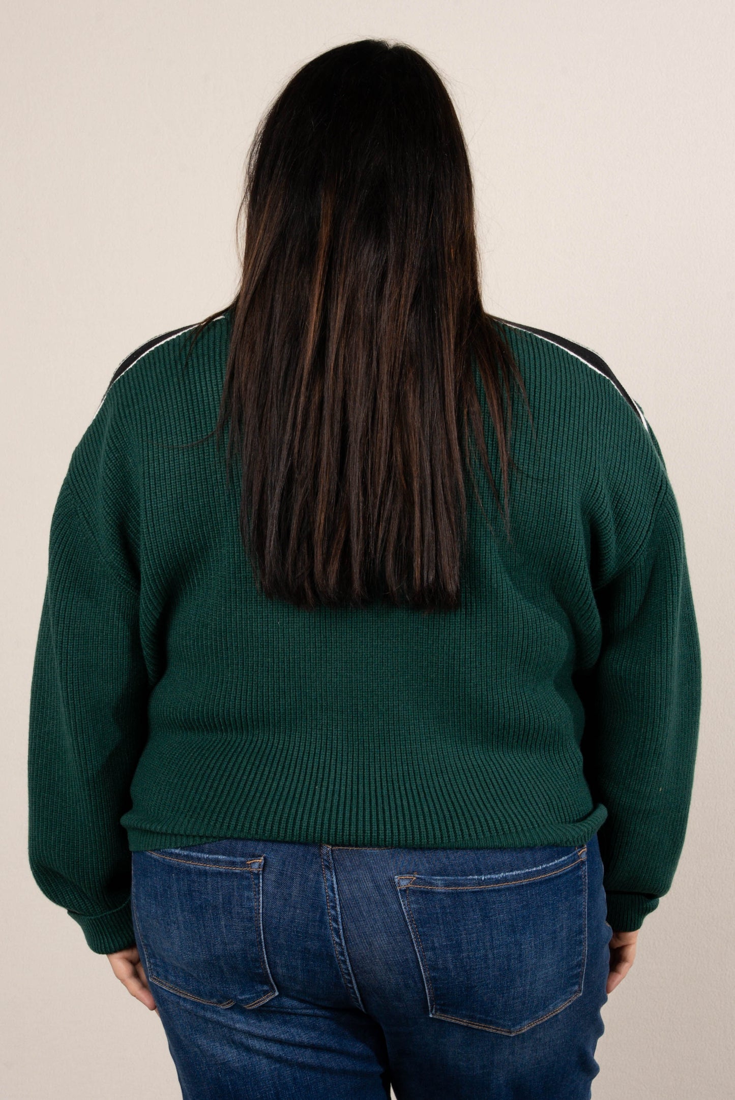 Midori Rib Knit Striped Sleeve Sweater