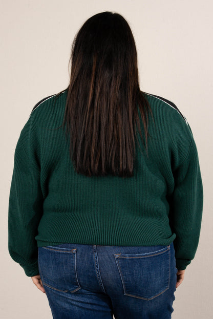 Midori Rib Knit Striped Sleeve Sweater