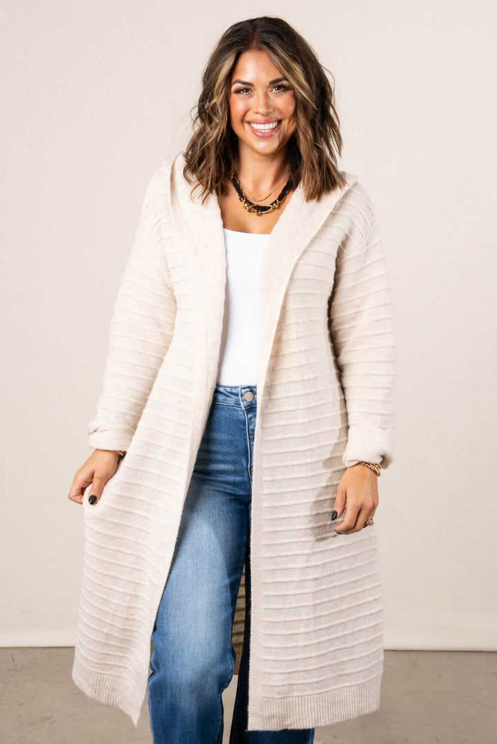 Sorrel Open Front Hooded Duster Cardigan