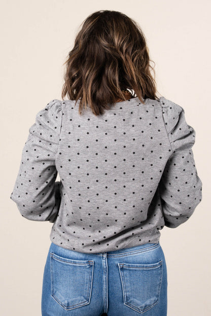 Calliope Polka Dot Pleated Shoulder Top