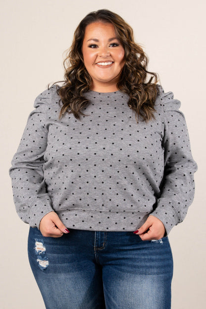 Calliope Polka Dot Pleated Shoulder Top