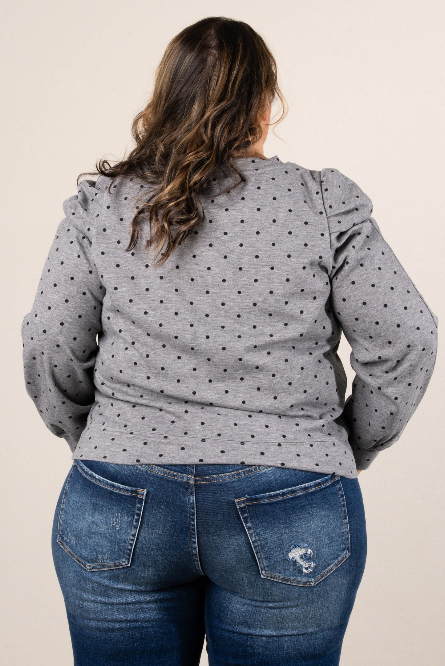 Calliope Polka Dot Pleated Shoulder Top