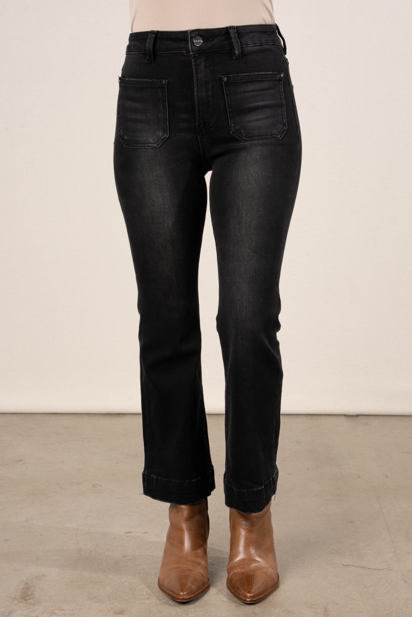 Risen Raven High Rise Crop Flare Jeans