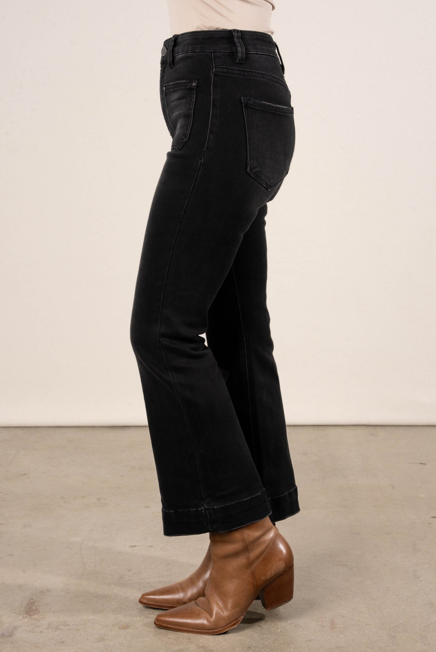 Risen Raven High Rise Crop Flare Jeans