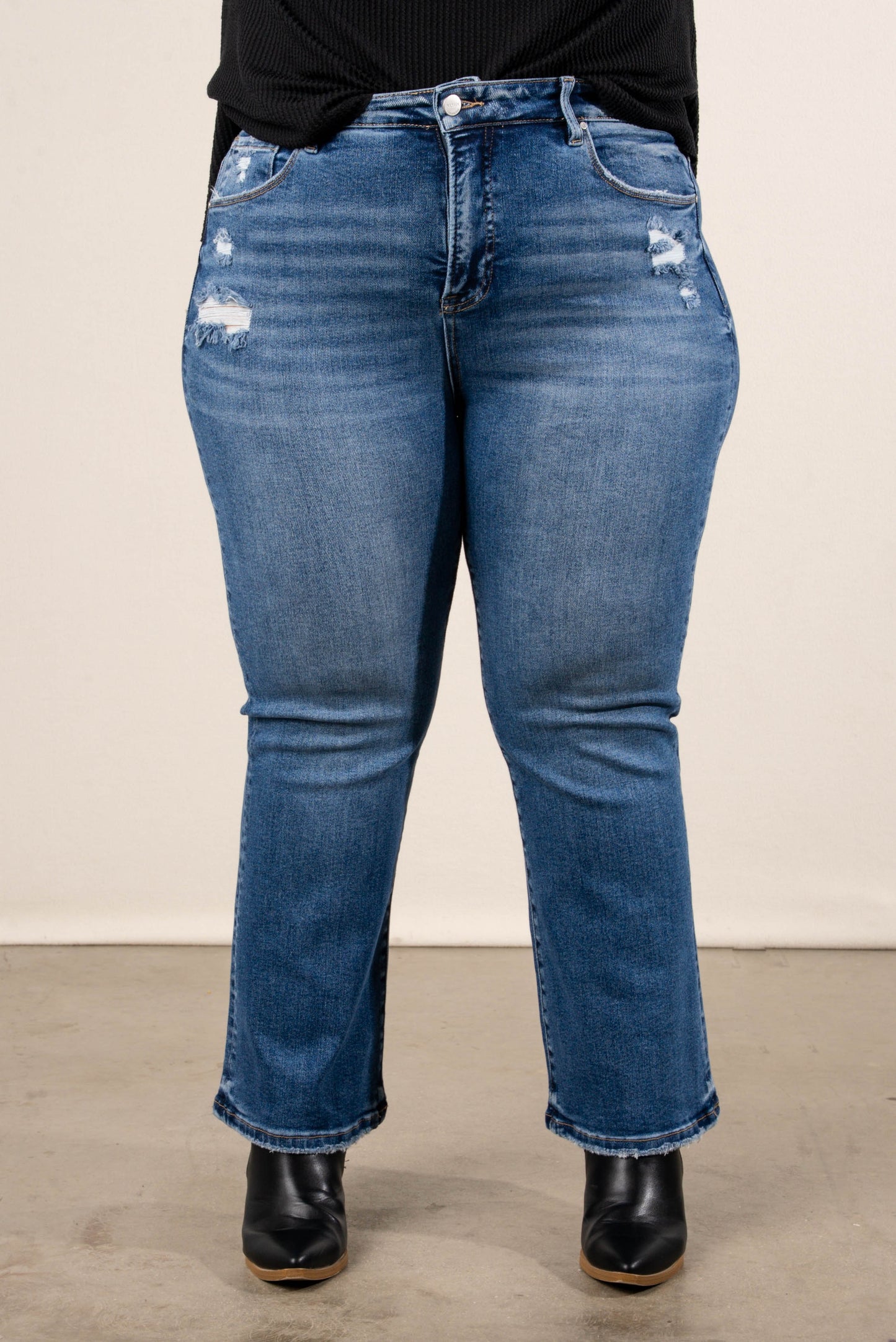 Risen Daisy High Rise Tummy Control Crop Bootcut Jeans