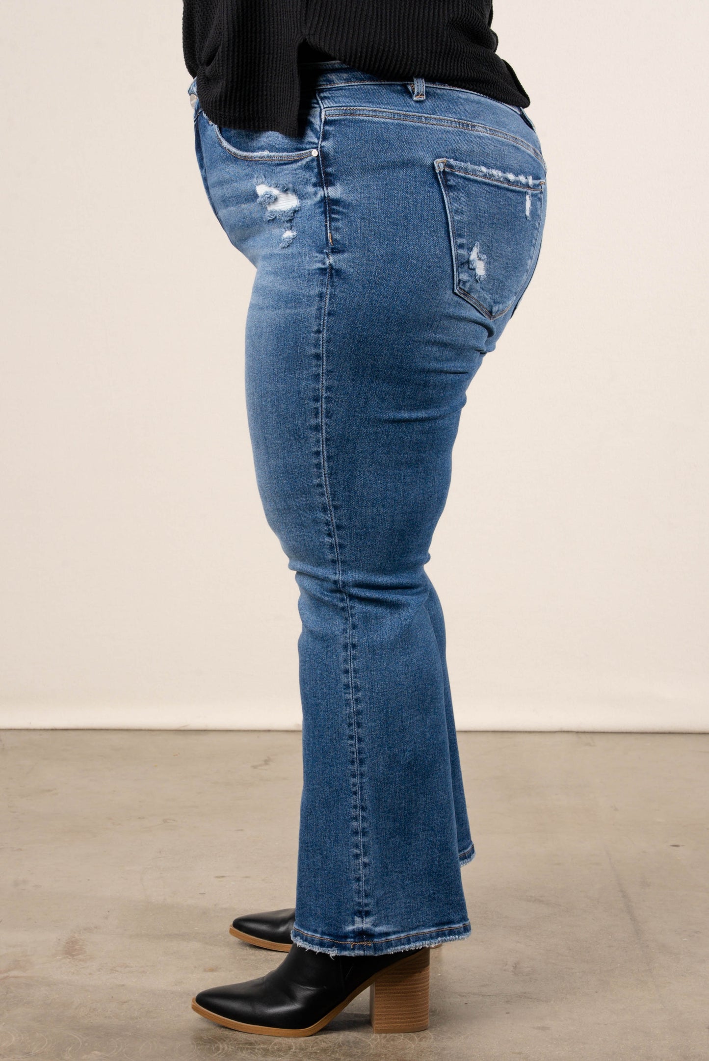 Risen Daisy High Rise Tummy Control Crop Bootcut Jeans