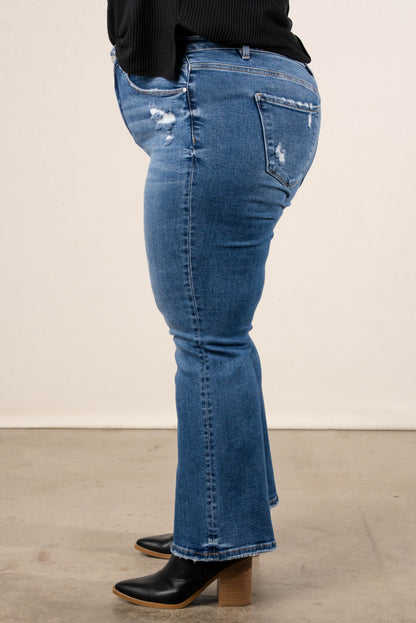 Risen Daisy High Rise Tummy Control Crop Bootcut Jeans