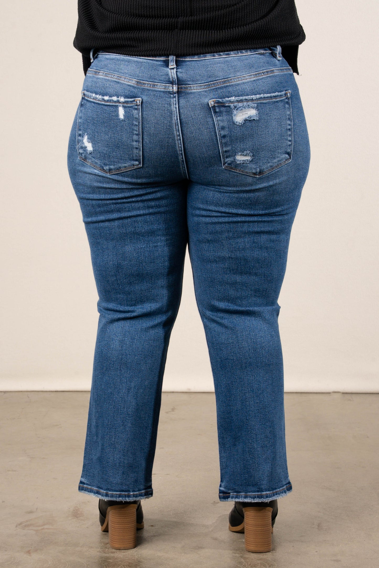 Risen Daisy High Rise Tummy Control Crop Bootcut Jeans