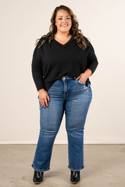 Risen Daisy High Rise Tummy Control Crop Bootcut Jeans
