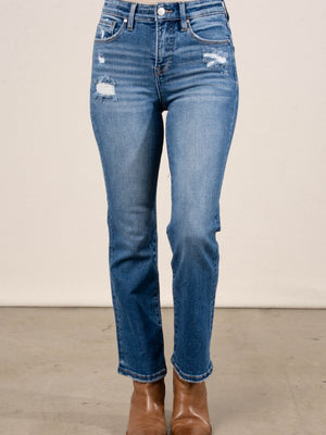 Risen Denim | Daisy High Rise Tummy Control Crop Bootcut Jeans