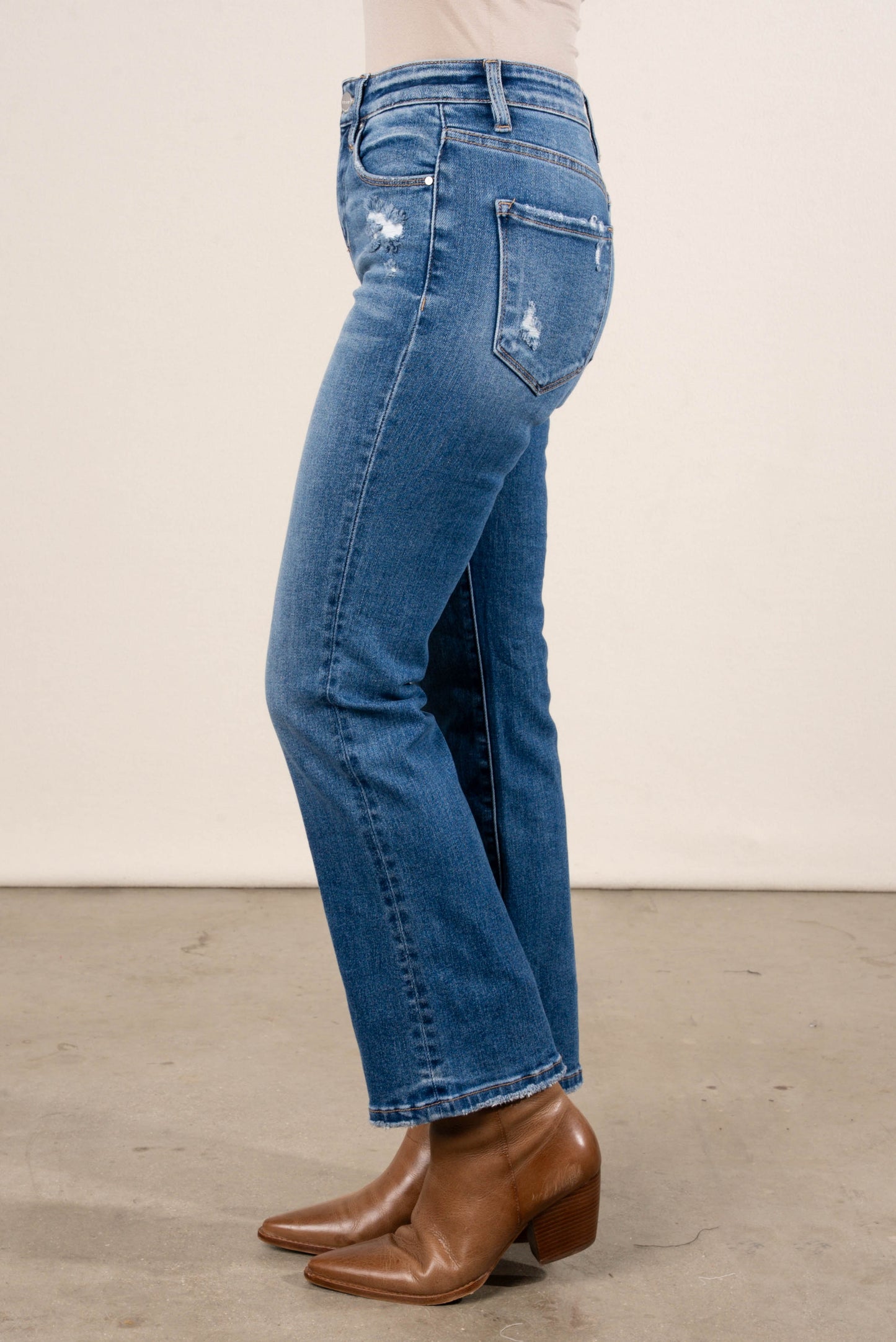 Risen Daisy High Rise Tummy Control Crop Bootcut Jeans