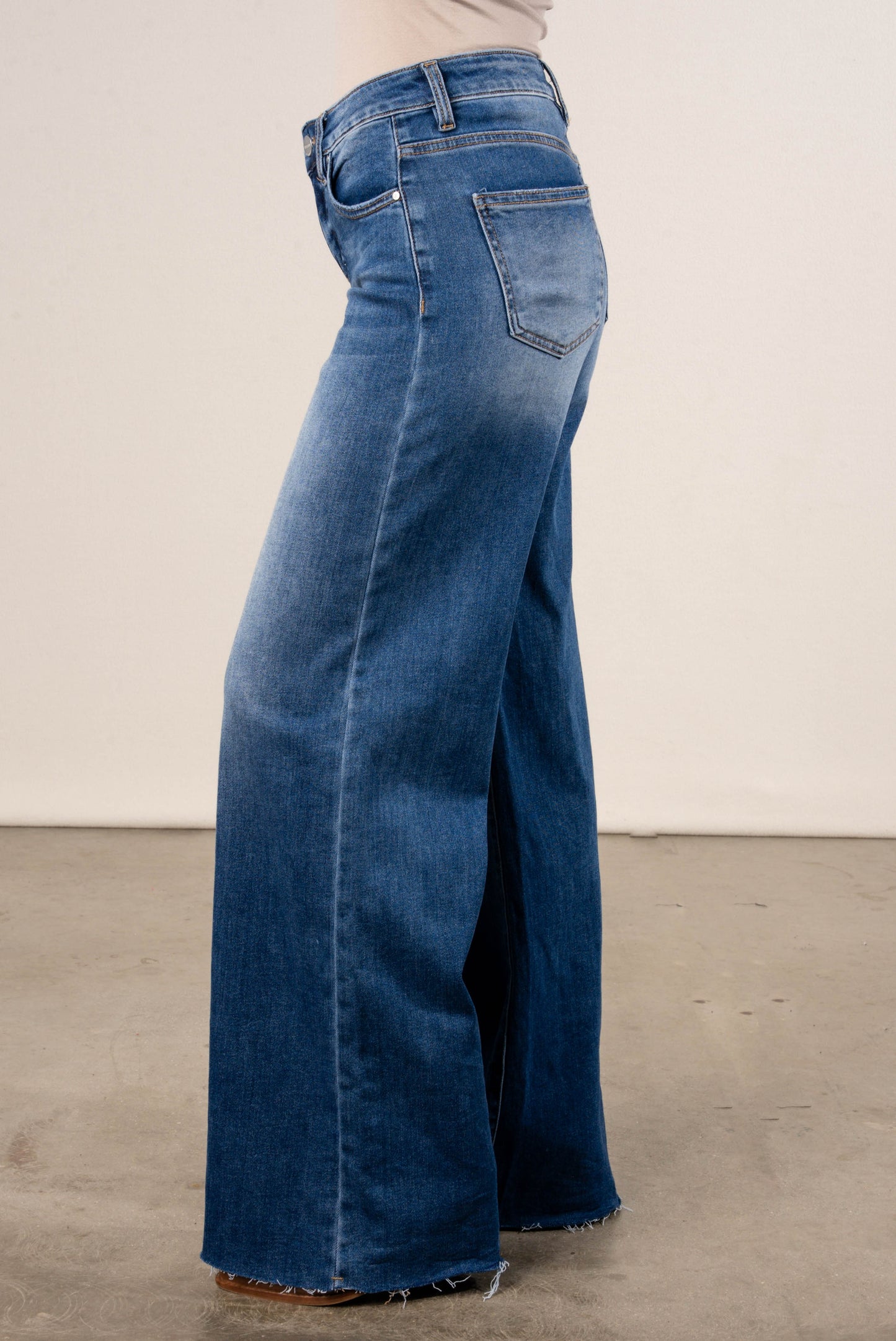 Risen Denim | Tatum High Rise Tummy Control Palazzo Jeans