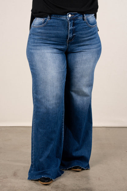 Risen Denim | Tatum High Rise Tummy Control Palazzo Jeans