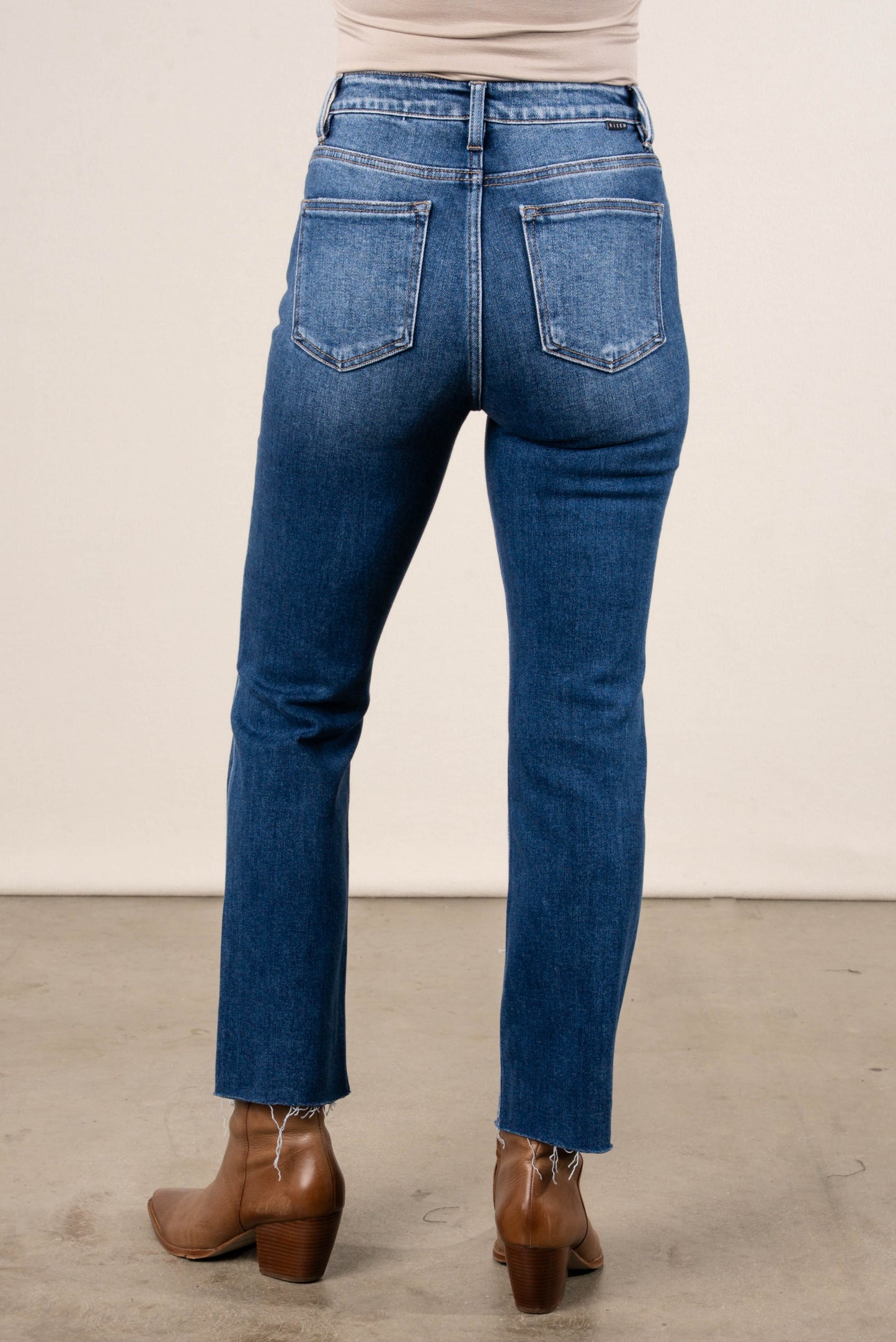 Risen Denim | Scottie High Rise Crop Straight Leg Jeans
