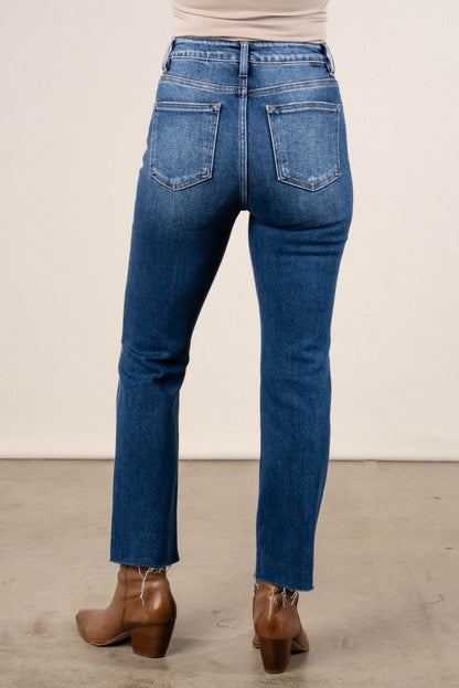 Risen Denim | Scottie High Rise Crop Straight Leg Jeans