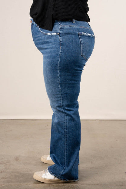 Risen Denim | Shiloh High Rise Tummy Control Straight Leg Ankle Jeans