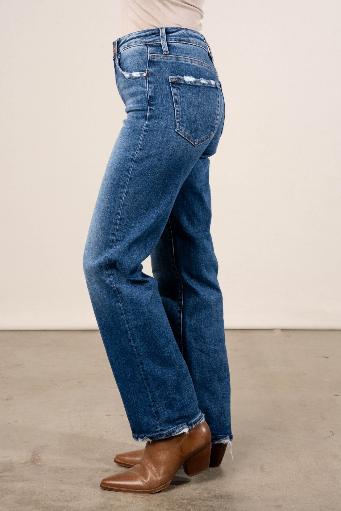 Risen Denim | Shiloh High Rise Tummy Control Straight Leg Ankle Jeans