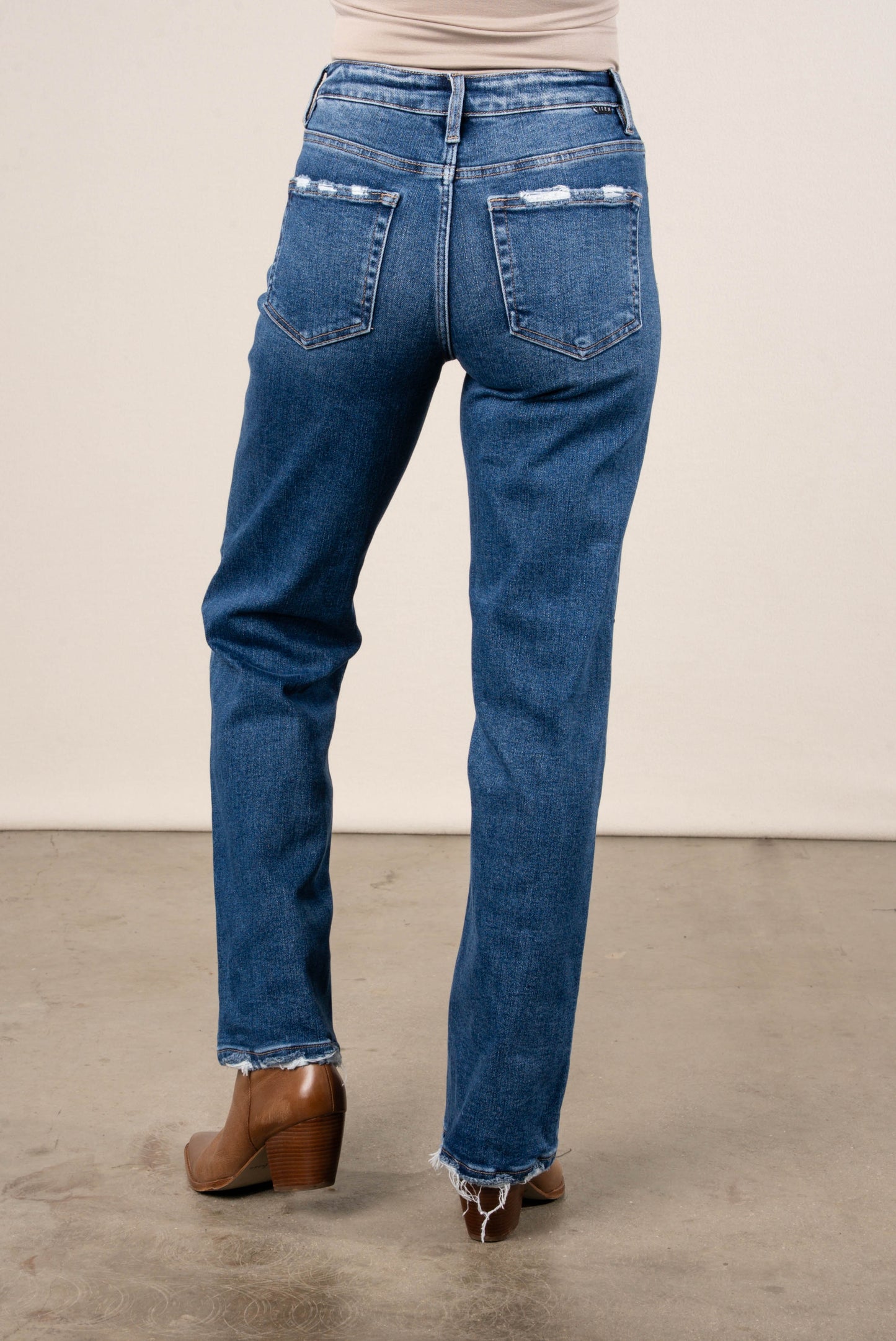 Risen Denim | Shiloh High Rise Tummy Control Straight Leg Ankle Jeans