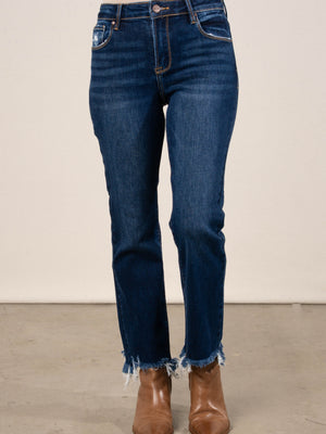 Risen Denim | Milani High Rise Crop Straight Leg Jeans