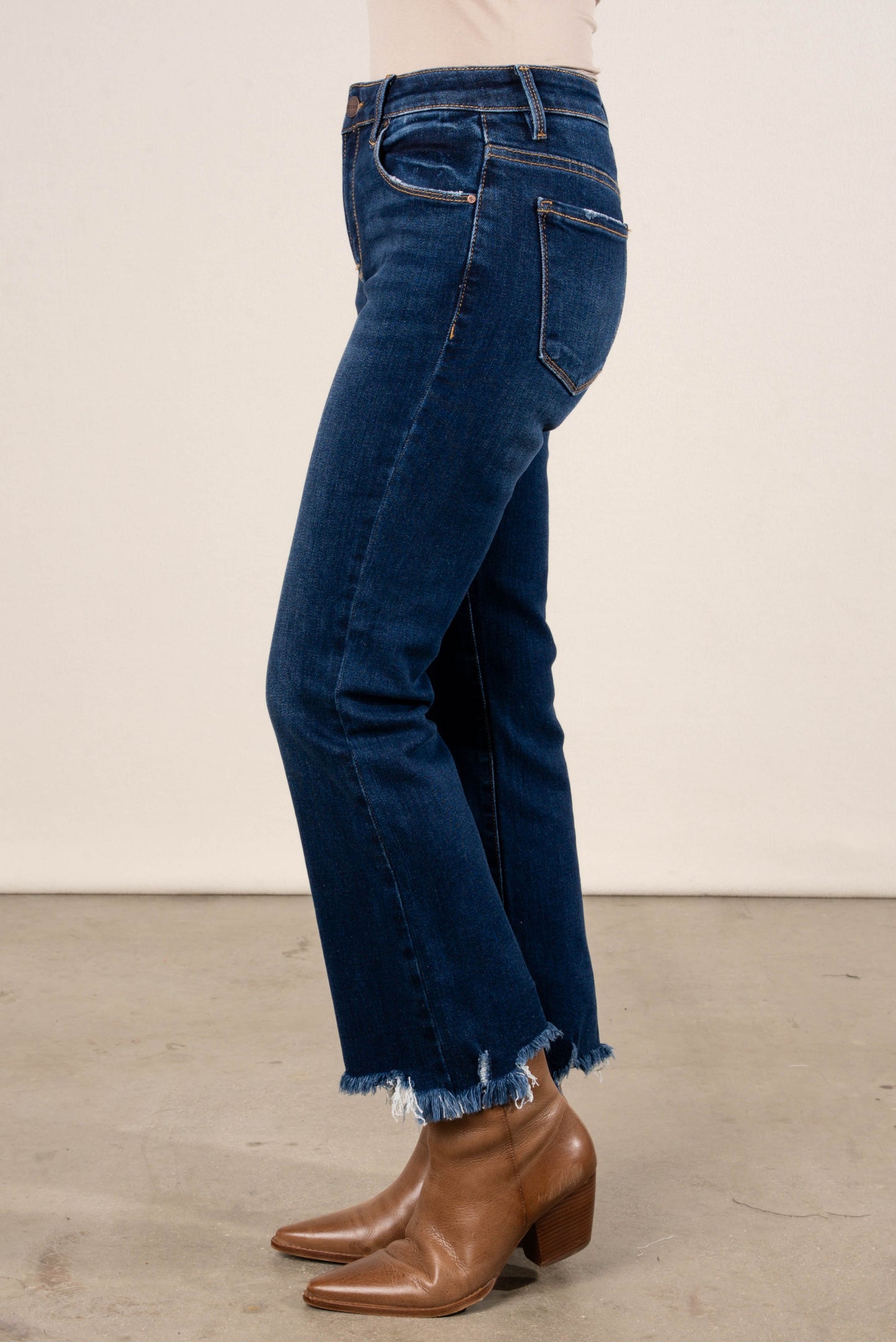 Risen Denim | Milani High Rise Crop Straight Leg Jeans
