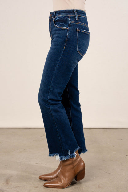 Risen Denim | Milani High Rise Crop Straight Leg Jeans